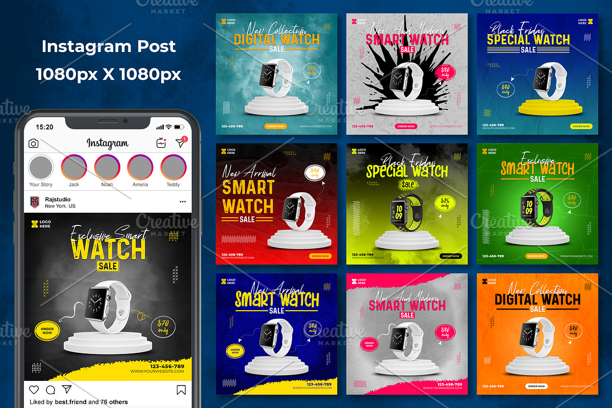 Watch Instagram Social Media Pack, a Social Media Template by rajstudio (Photo 2 of 2)