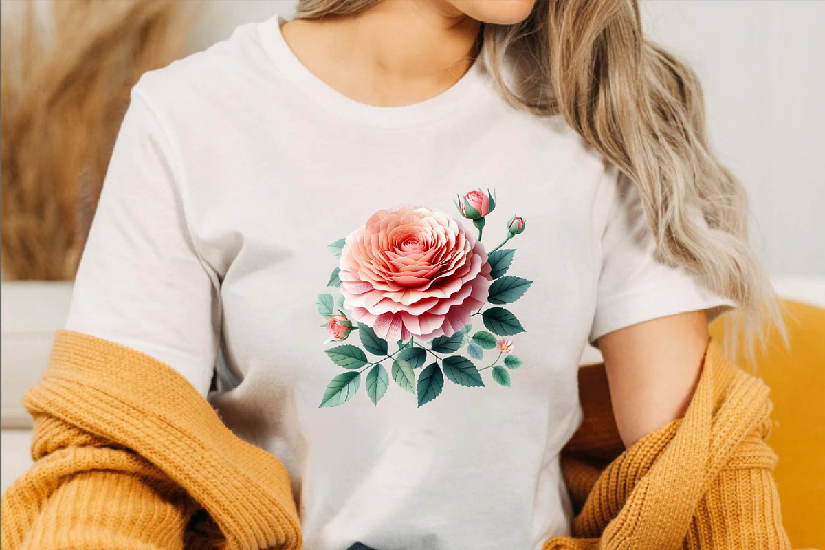 Garden Rose Paper Flower Sublimatio, an Illustration by SVGArt (Photo 3 of 7)