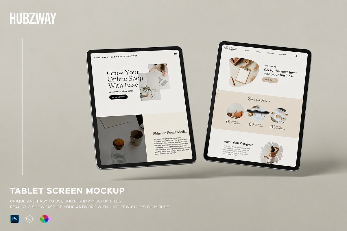 Tablet Mockup, an iPad Mockup by Hubzway (Photo 1 of 2)