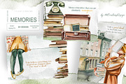 Watercolor Memories Clipart Set, a Person Illustration by ArtCreationsDesign (Thumbnail 9 of 10)