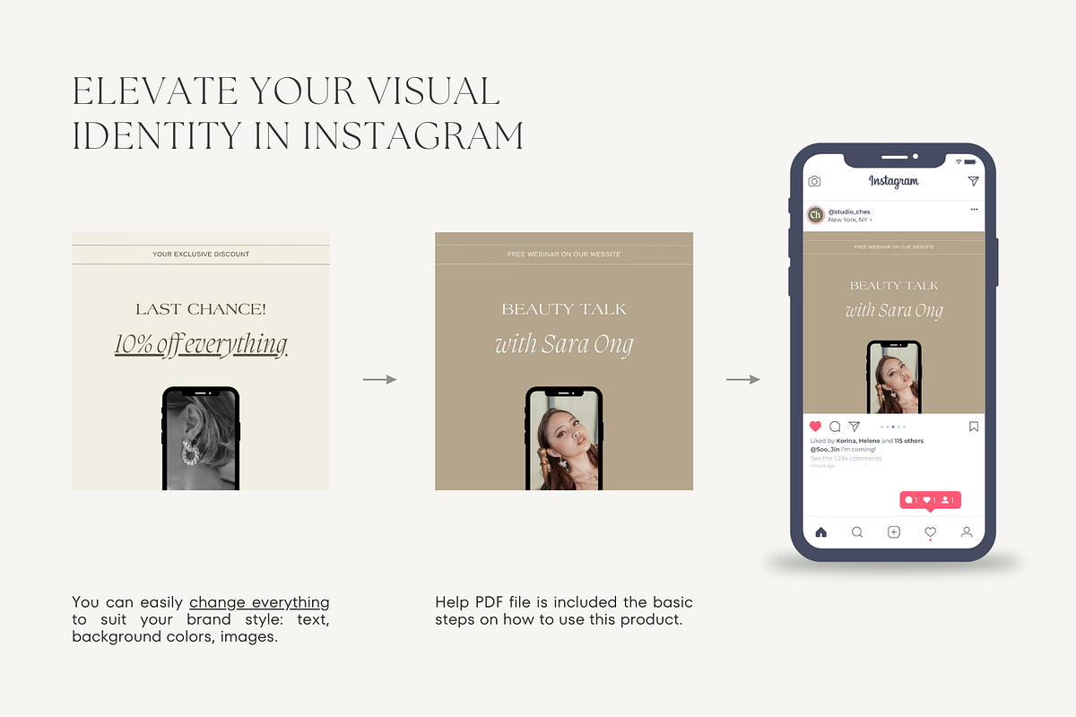 CANVA Editorial Instagram Templates, a Social Media Template by Oksafox (Photo 6 of 16)