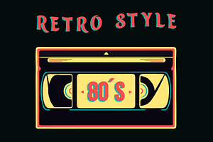 Retro VHS Video Cassette Vector