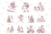 Skeleton Santa Clipart, an Illustration by Markicha Art (Thumbnail 4 of 7)