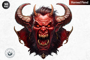 Demonic portraits clipart set, a Person Illustration by ThatsDesignArt (Thumbnail 9 of 10)