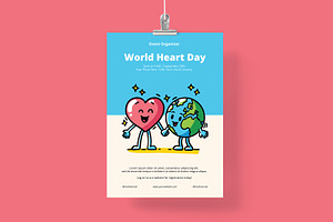 World Heart Day Poster/ Flyer, a Flyer Template by Juru Rancang Graphic