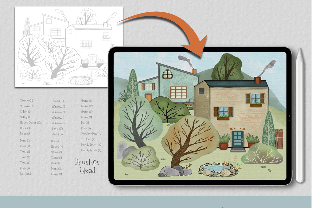 Procreate Neighborhoods Brushset, a Brushes & More by Papaya (Photo 3 of 7)