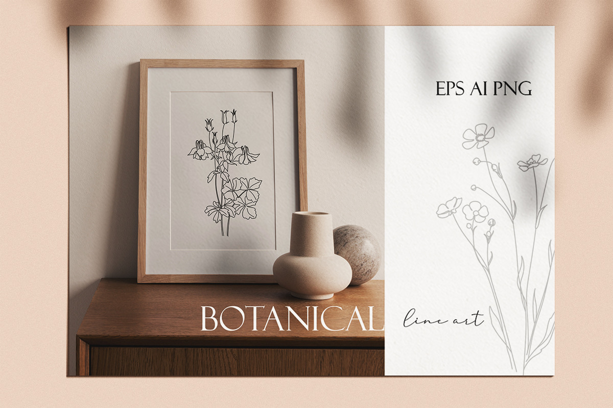 Botanical hand - drawn line art, an Illustration by velychko.ua (Photo 3 of 6)