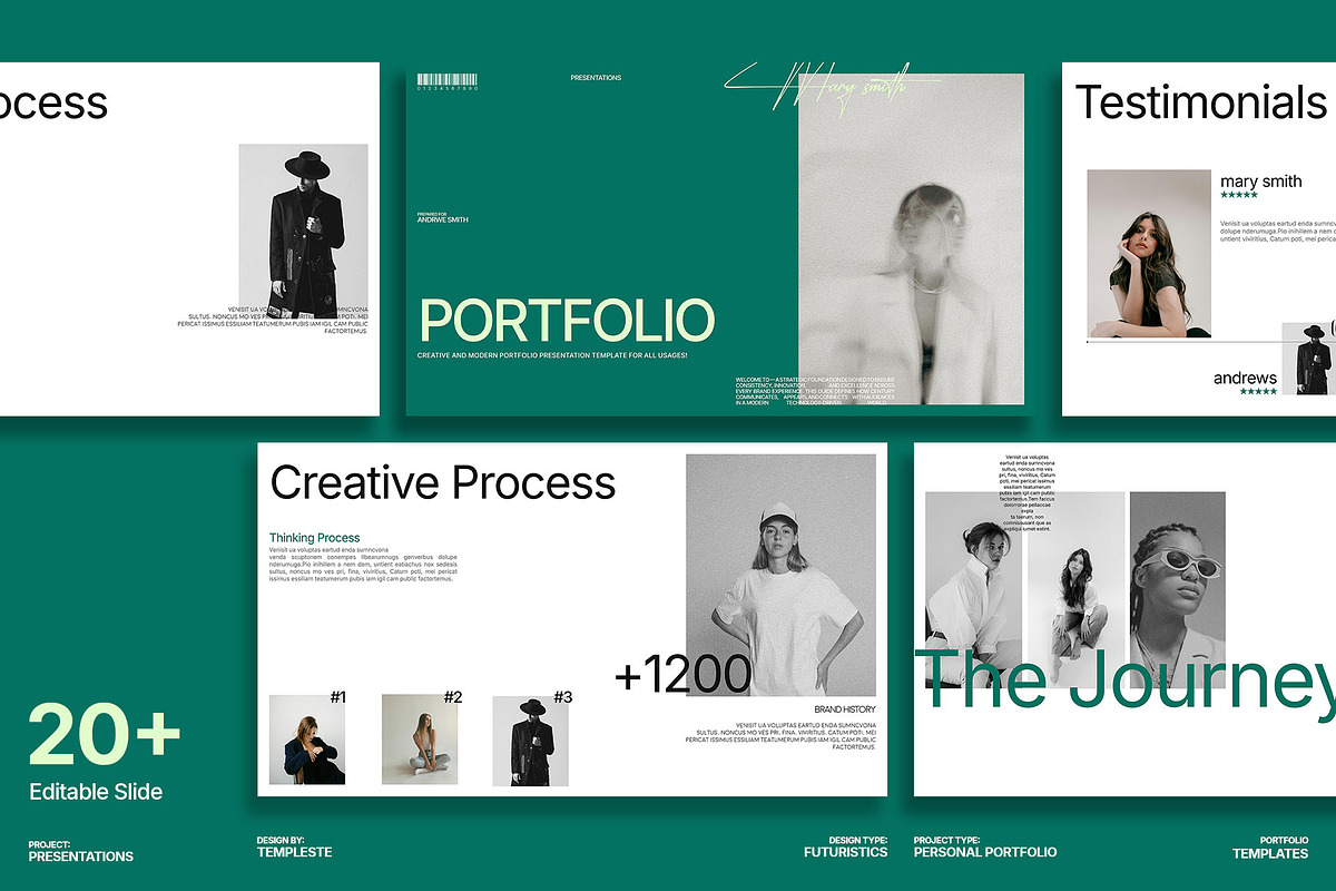 Minimal Portfolio Template, a Presentation Template by Templeste (Photo 1 of 5)