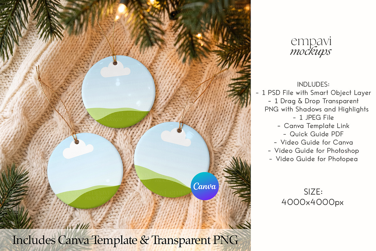 Ornament Mockup Set of 3, a Household Mockup by EmpaviMockups (Photo 3 of 5)