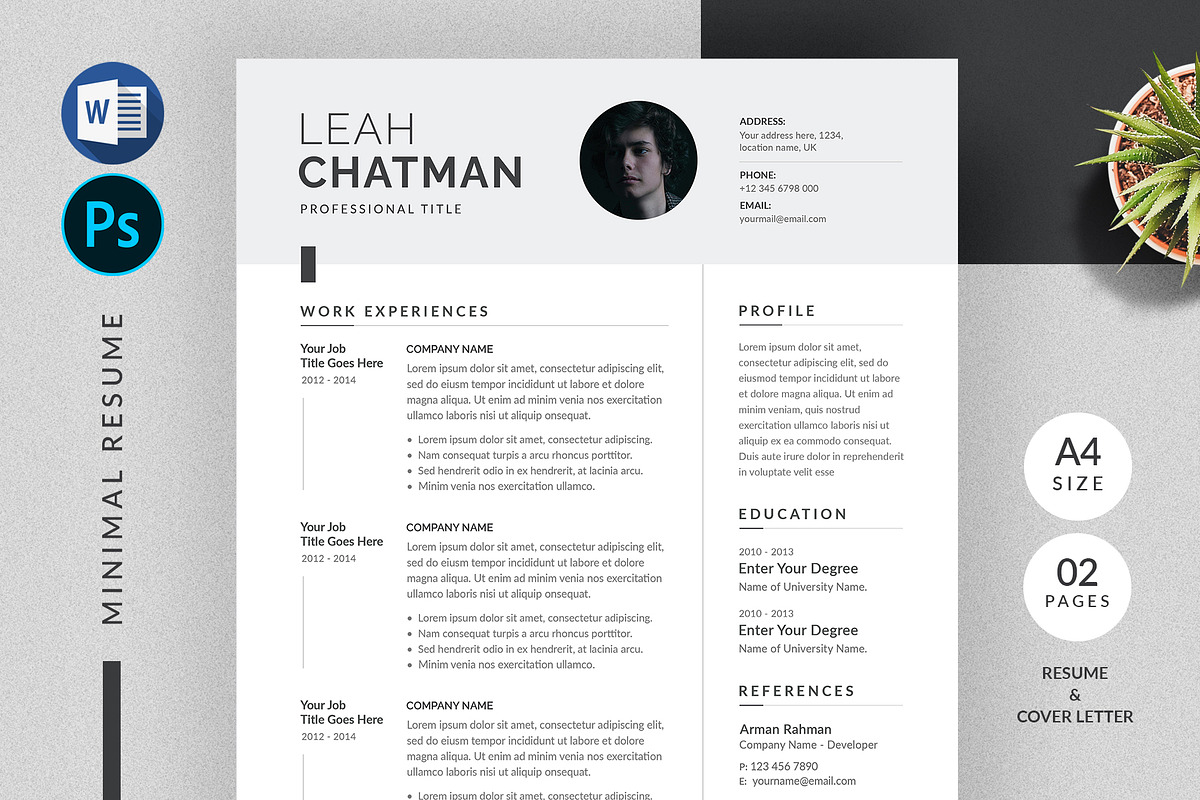 Resume Template, a Resume Template by Pixelpick (Photo 1 of 6)