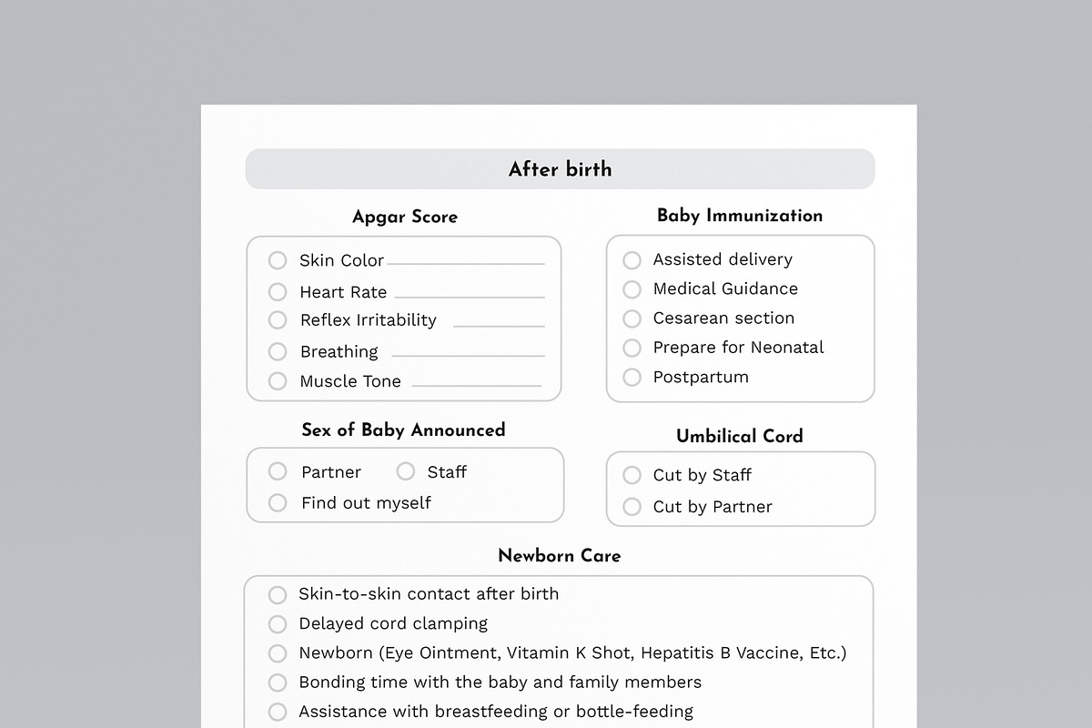 Birth Preferences Plan Template, a Stationery Template by MightyDesign (Photo 4 of 8)