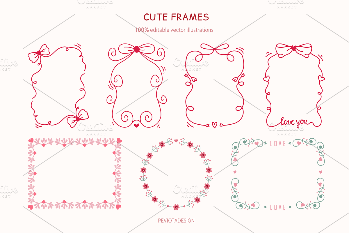 Valentines Day vector illustrations, a Seasonal Illustration by Peviotadesign (Photo 5 of 14)