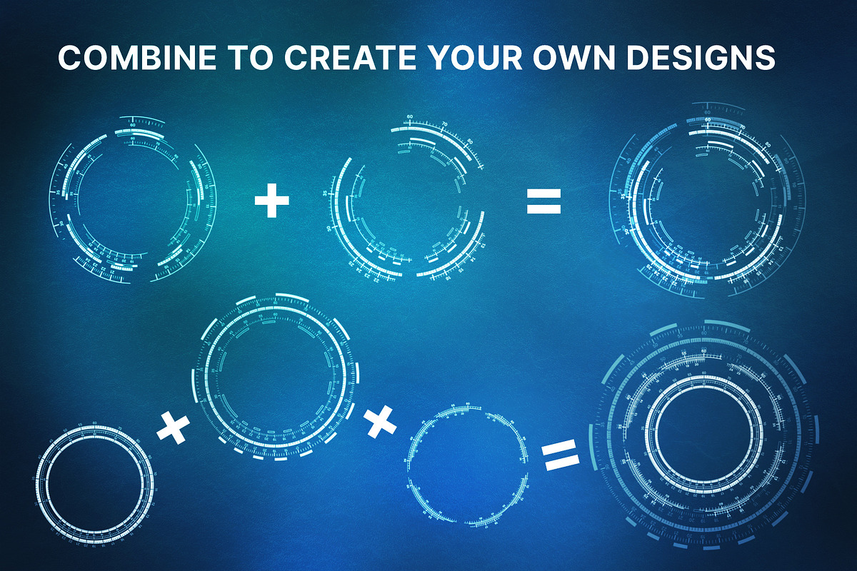 200 Logarithmic Futuristic Circles, a Brush Add-On by xresch (Photo 2 of 9)