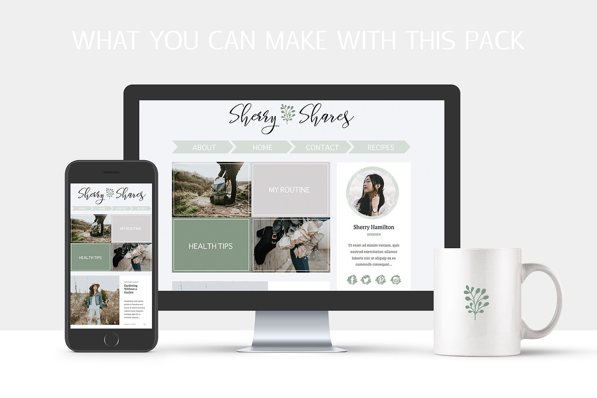 SALE! Web Design Kit for Bloggers, a Templates & Theme by SwitzerShop (Photo 8 of 19)