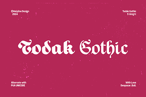 Todak Gothic - Blackletter Family, a Blackletter Font by Holyline Design