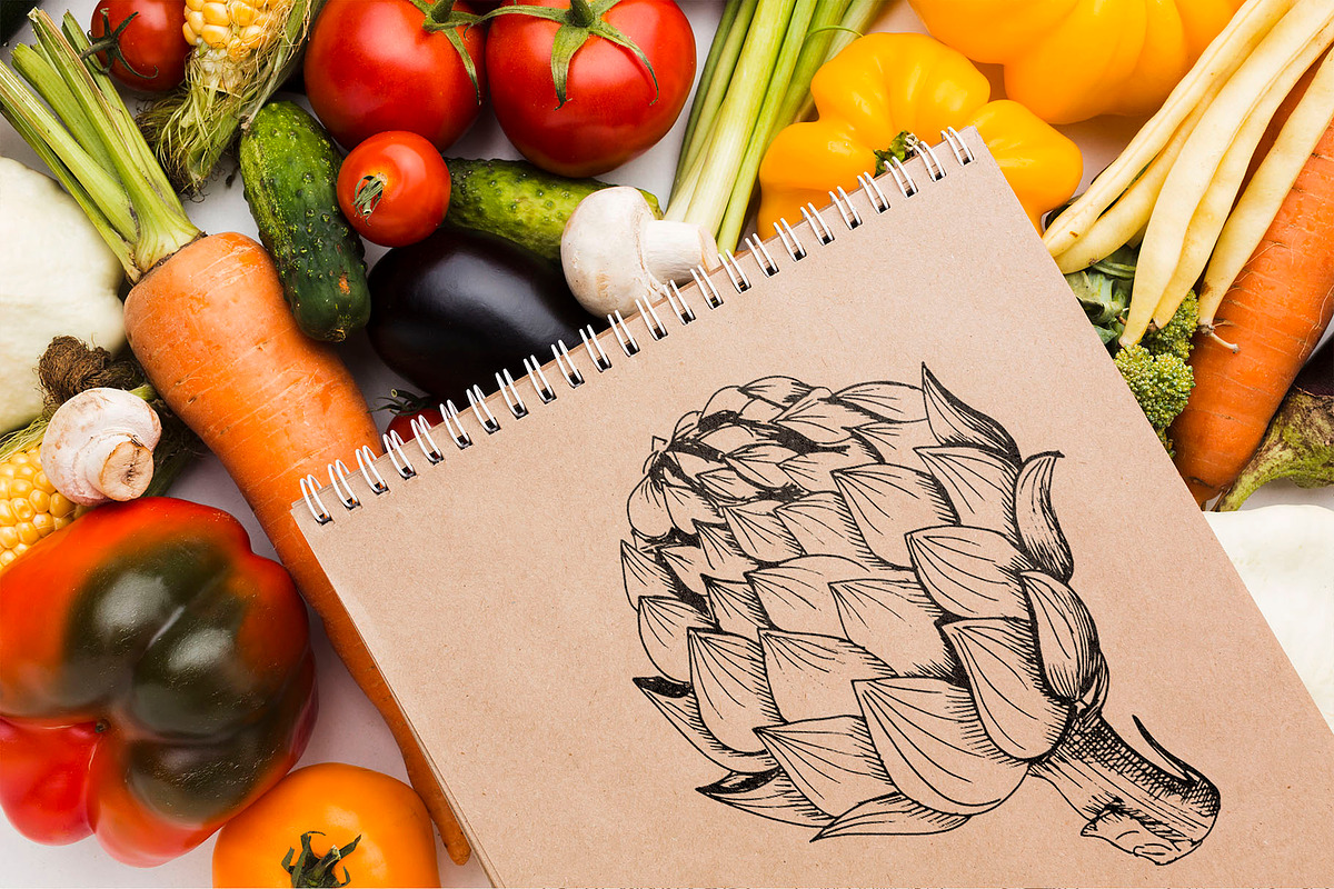Vegetables. Sketches and patterns, an Object Graphic by Canatic (Photo 5 of 8)