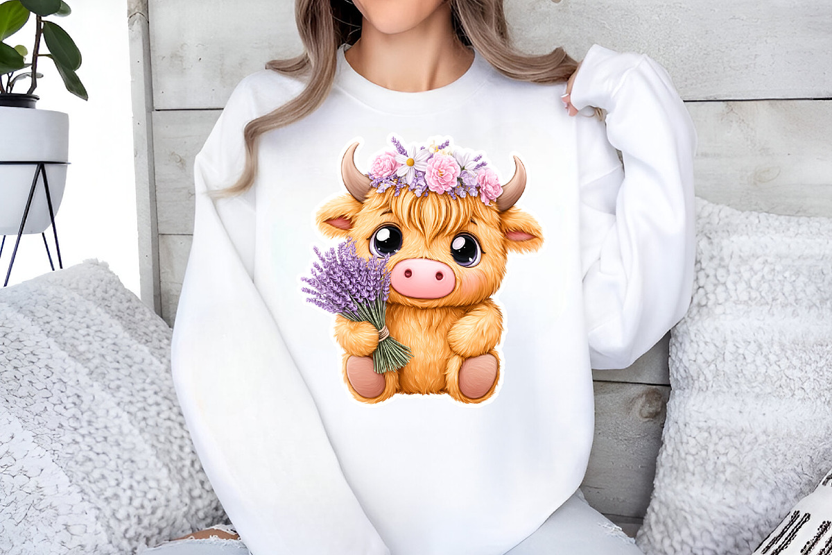 Easter Highland Cow Clipart Bundle, an Illustration by GatewayDesign (Photo 4 of 5)