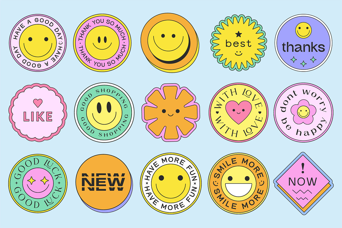 CARTOON STICKERS SET Y2K DESIGN, a Pattern Graphic by craftlove (Photo 7 of 10)