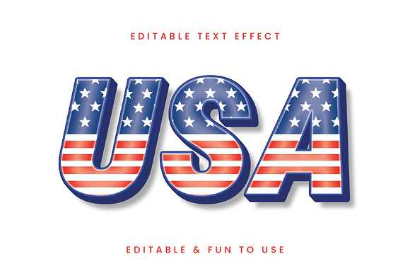 3D USA Flag Text Effect preview 2