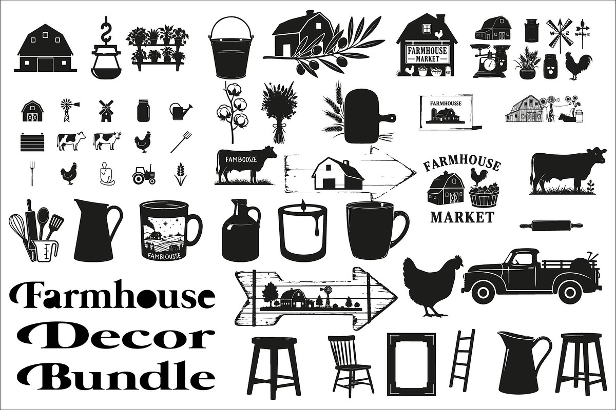 Modern farmhouse decor silhouette, an Illustration by Amazin_art (Photo 1 of 35)