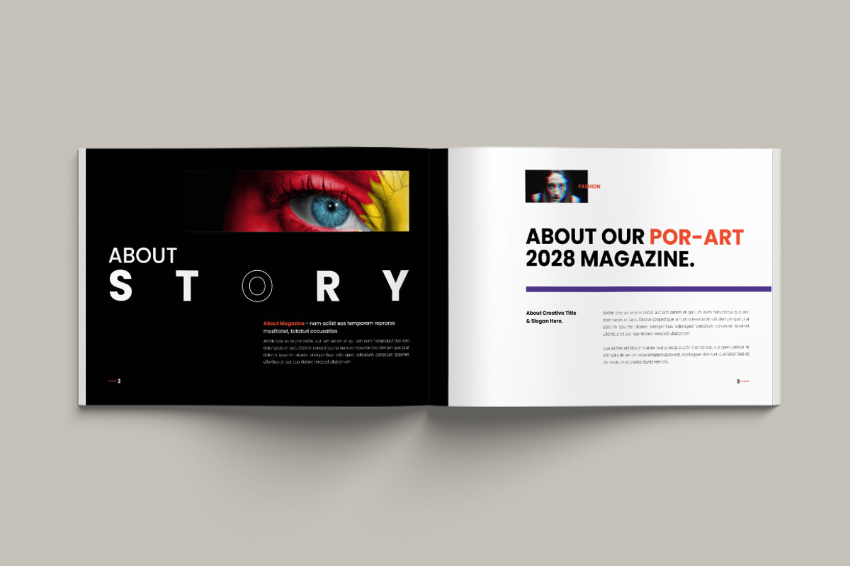 Popart Magazine Landscape Template, a Brochure Template by Pixelpick (Photo 2 of 9)