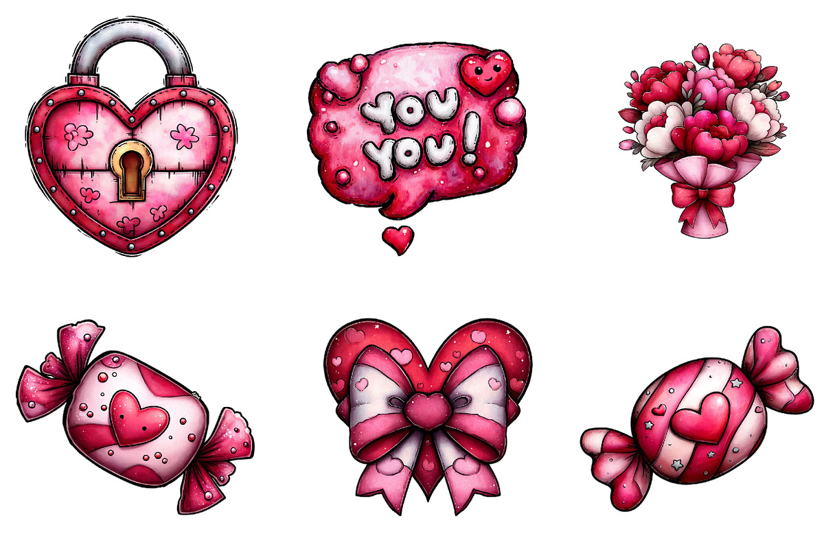 cute-valentine love valentine clipar, an Illustration by CreationArt (Photo 4 of 5)