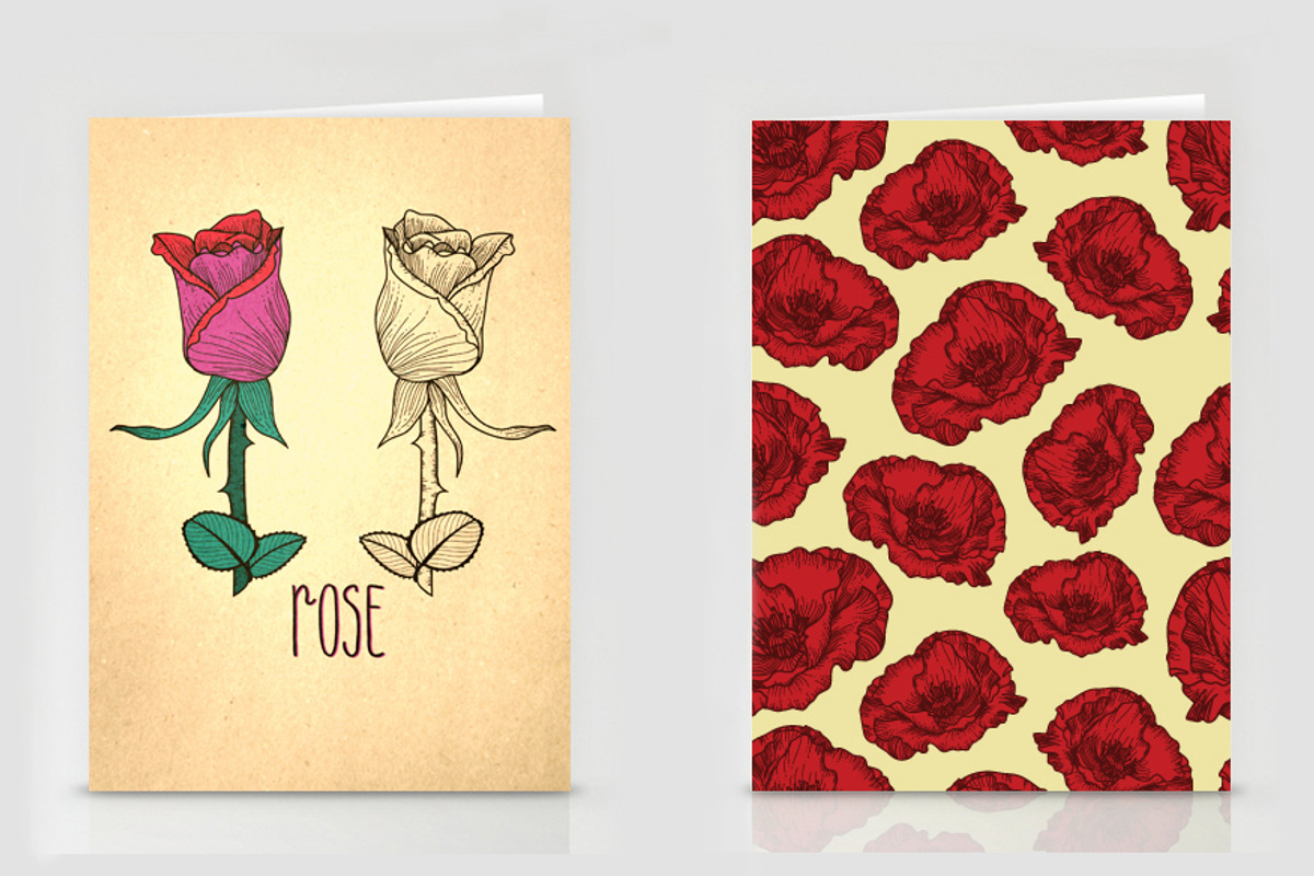 Hand drawn flowers of fields&gardens preview 3
