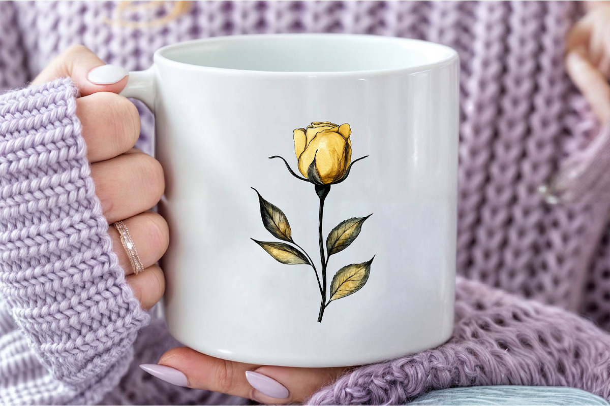 Black and Gold Rose Clipart, an Illustration by DreamCafeArt (Photo 6 of 7)