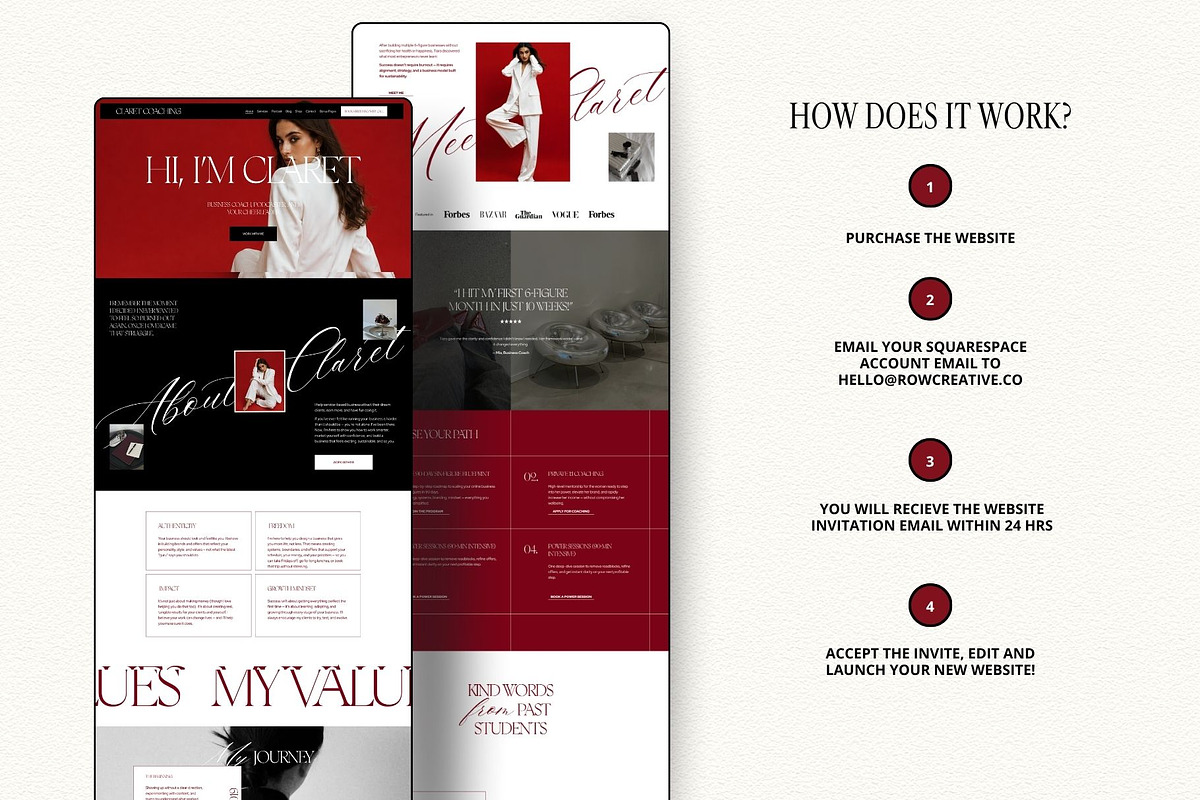 Luxury Squarespace Website Template, a Squarespace Template by Row Creative (Photo 2 of 11)