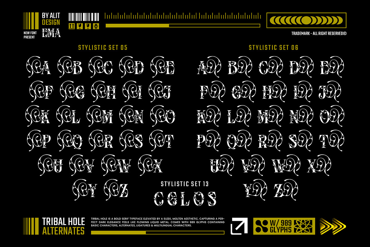 Tribal Hole Typeface, a Serif Font by alit design (Photo 12 of 20)