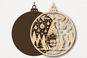 Christmas Gnome Ornament SVG, a Work Illustration by Digital Artistic99 (Thumbnail 2 of 4)