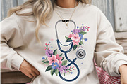 Floral Stethoscope PNG – Medical, an Illustration by iloveTemplate (Thumbnail 1 of 5)