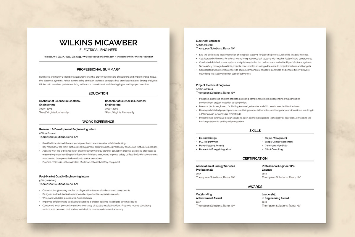 Electrical Engineer Resume Template preview 3
