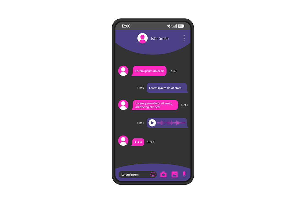 Chatting app smartphone interface, a Hat Mockup by IMG Visuals