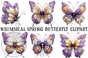 Whimsical Spring Butterfly Clipart, an Illustration by OK Design (Thumbnail 2 of 6)