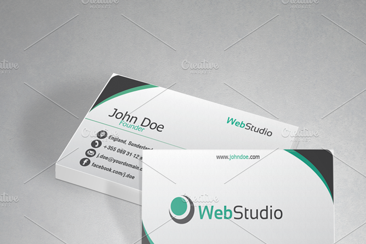Web studio modern business card, a Business Card Template by A.Lamprianidis (Photo 1 of 5)