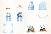 Cozy Winter Clipart Bundle, Blue Sno, an Illustration by CrexoraLab (Thumbnail 5 of 5)