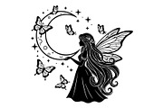 Fairy Moon Butterfly Silhouette, an Object Illustration by Gaye Art (Thumbnail 17 of 31)