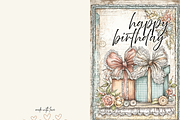 Vintage Customizable Birthday Card, a Card Template by Gingerly Brazen Designs (Thumbnail 3 of 5)