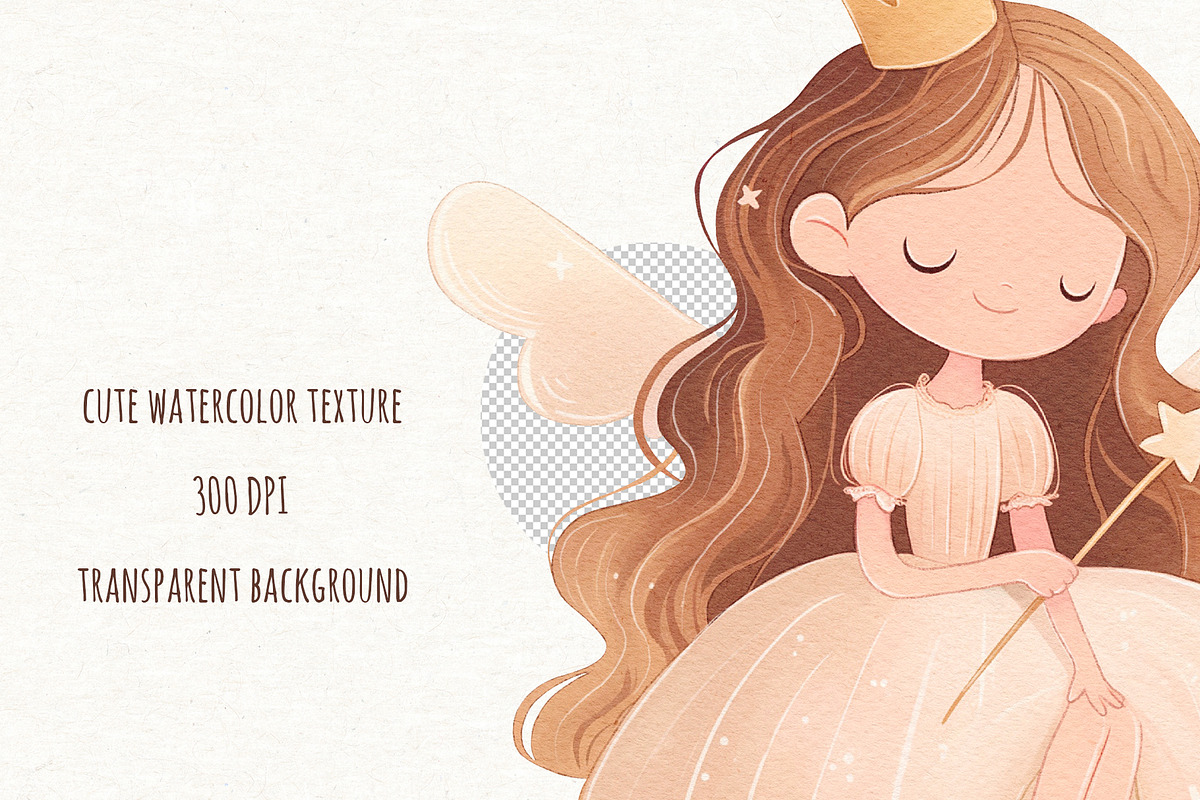 Cute Unicorn and Princess Clipart, a Person Illustration by ekossa_art (Photo 4 of 8)