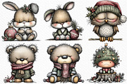 Grumpy Christmas Forest Clipart, an Illustration by Craft Nest (Thumbnail 2 of 6)