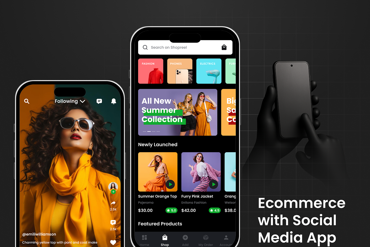 Ecommerce with Social Media ShopReel, an UI Kit Template by Opus LabWorks (Photo 2 of 6)
