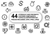 *Hydraulic and pneumatic systems Set, an Outline Icon by Nurlan's shop (Thumbnail 1 of 6)