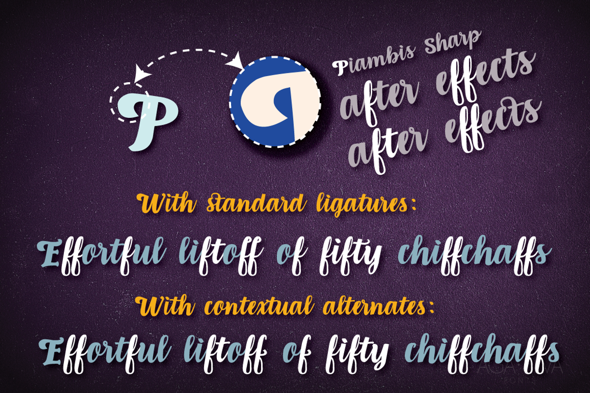 Piambis Sharp open type font preview 3