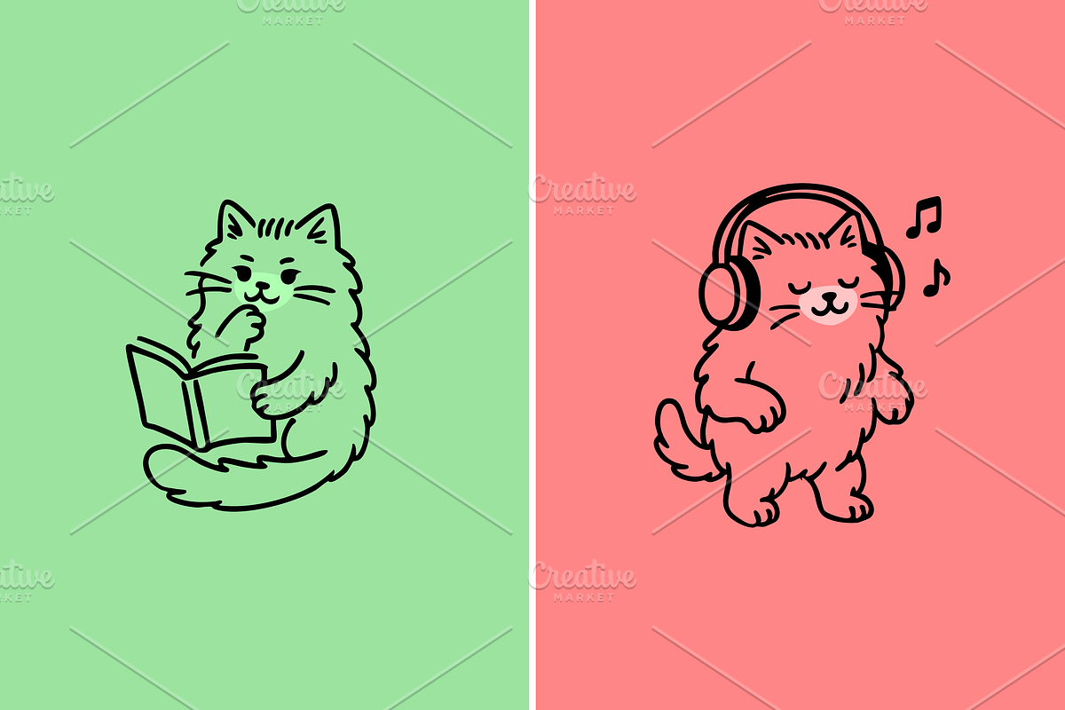 12 Hand-Drawn Cat Illustrations, an Empty State Illustration by Nimart (Photo 5 of 11)