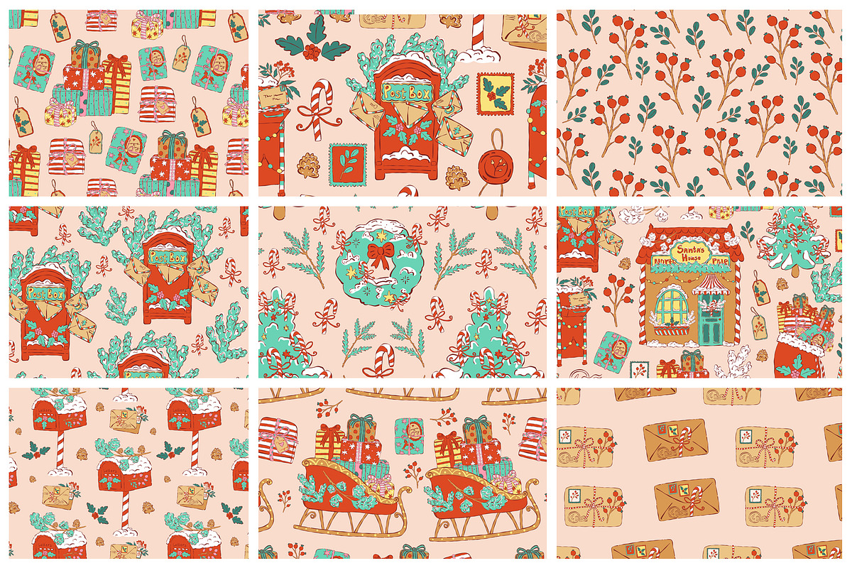 Santa Post office bundle, a Seasonal Illustration by Carpet Tapete Pretzel (Photo 2 of 24)