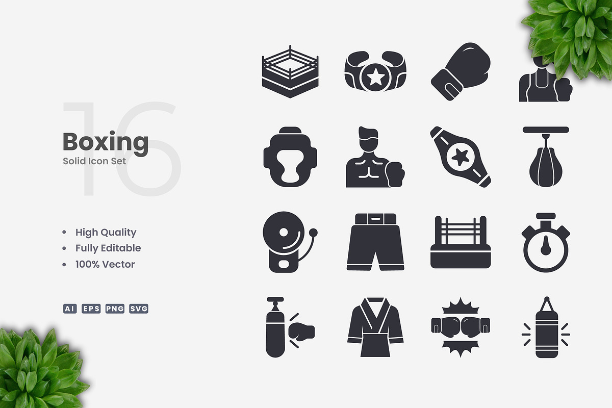 Boxing Solid Icons