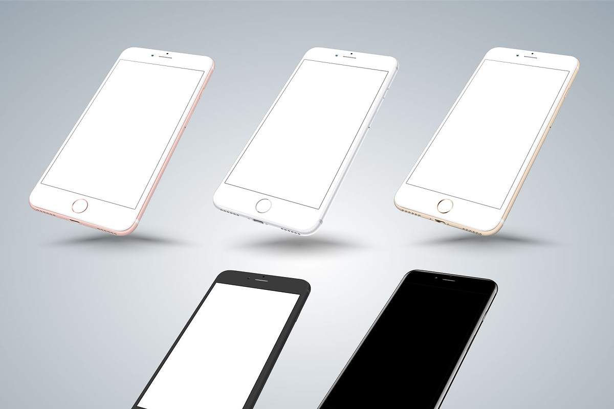 iPhone 7 vector mockups perspective, an iPhone Mockup by Vector object