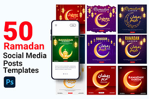 Ramadan Social Media Set, a Poster Template by Design.wala