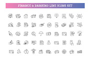 Money and Banking Symbols, an Outline Icon by Tettygreen (Thumbnail 1 of 2)